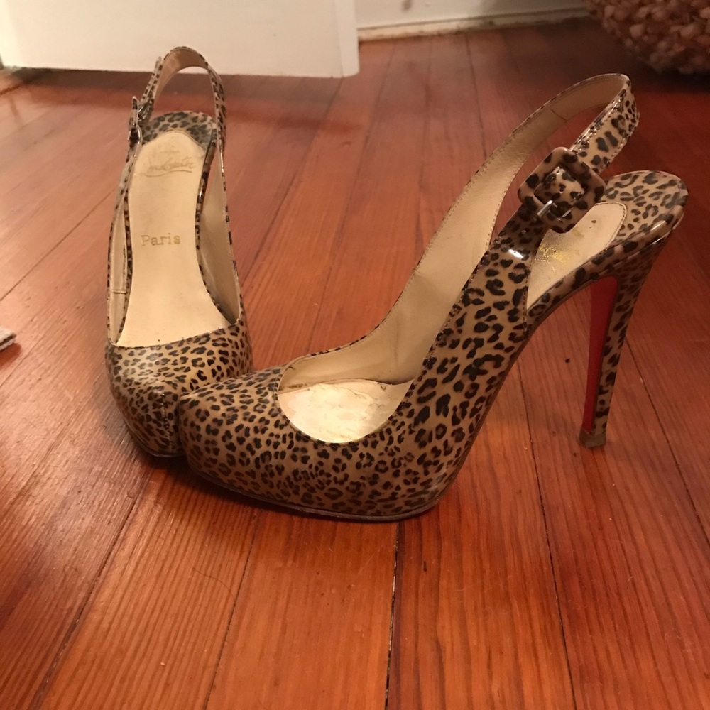 Christian Louboutin Printed Slingback Pumps